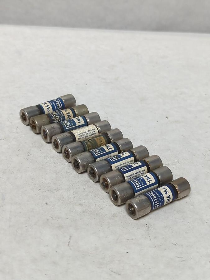 Used COOPER BUSSMANN,FNA-6/10,FUSETRON 6/10 AMP FUSE LOT OF 10 PRE-OWNED