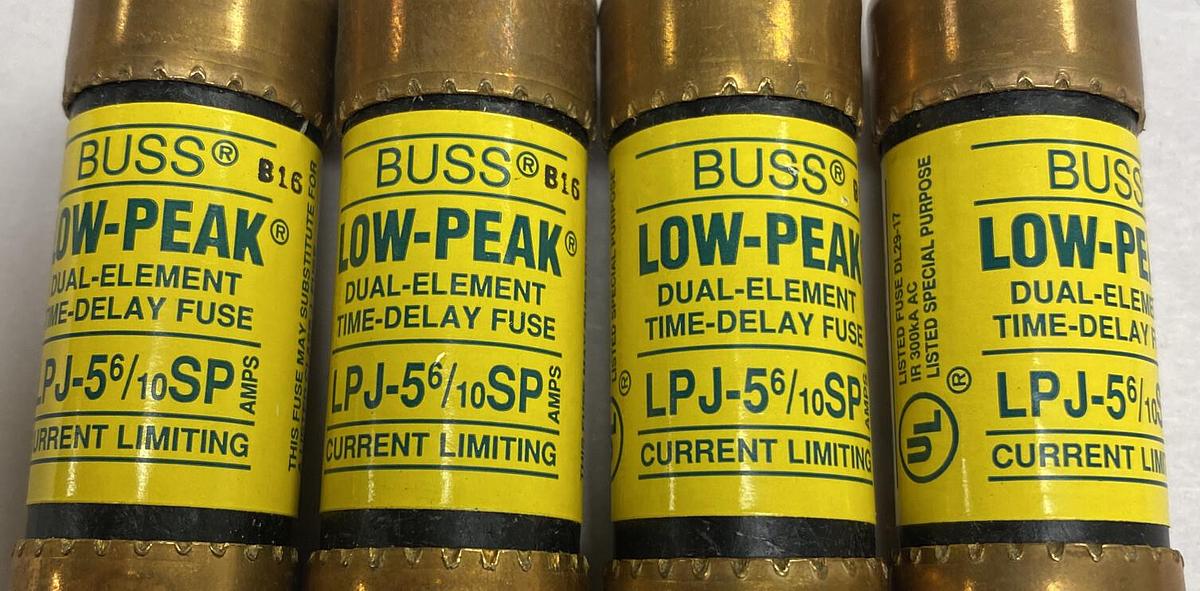 Cooper Bussmann,LPJ-5 6/10,Low-Peak Fuse Lot Of 4 NOS