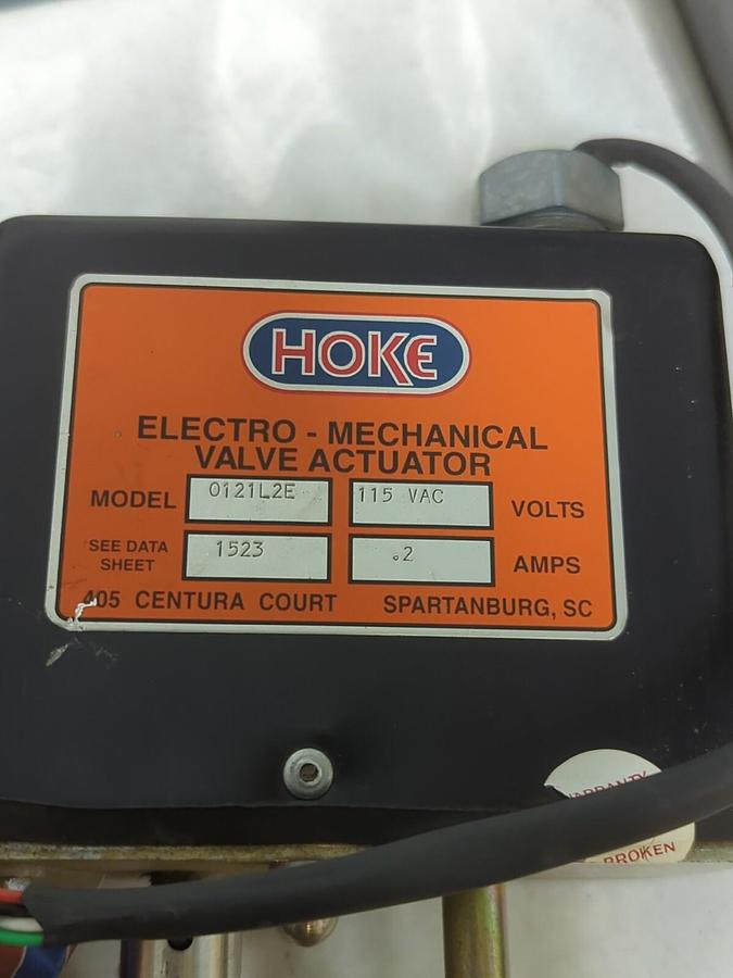 HOKE,0121L2E,ELECTRO MECHANICAL VALVE ACTUATOR 115VAC .2 AMPS NOS