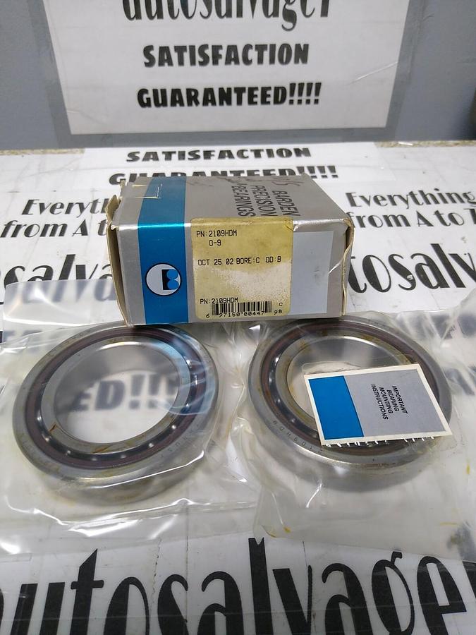 Used BARDEN,2109HDM,Precision Ball Bearings SET OF TWO NOS