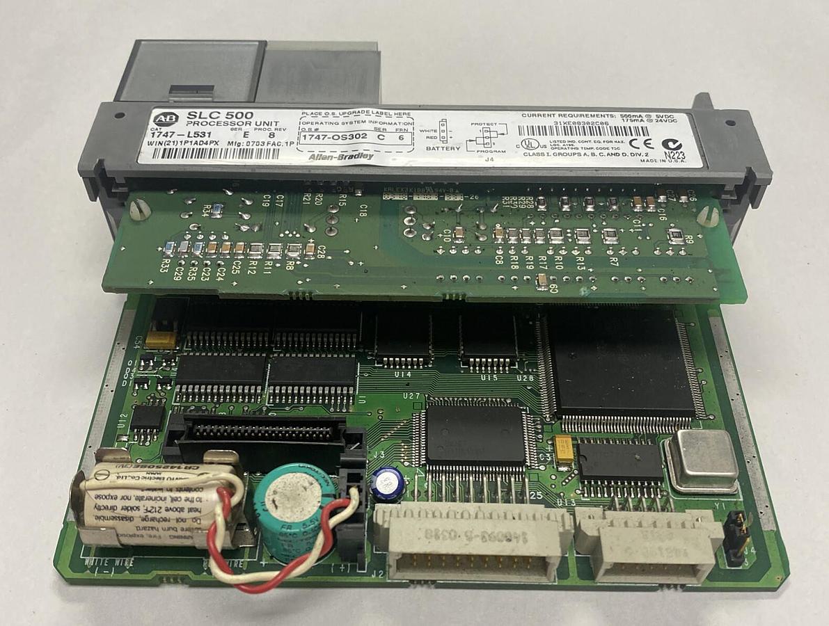 Used Allen-Bradley,1747-L531,Ser E Rev 8 Processor Unit 1747-OS302 Ser C FRN 6