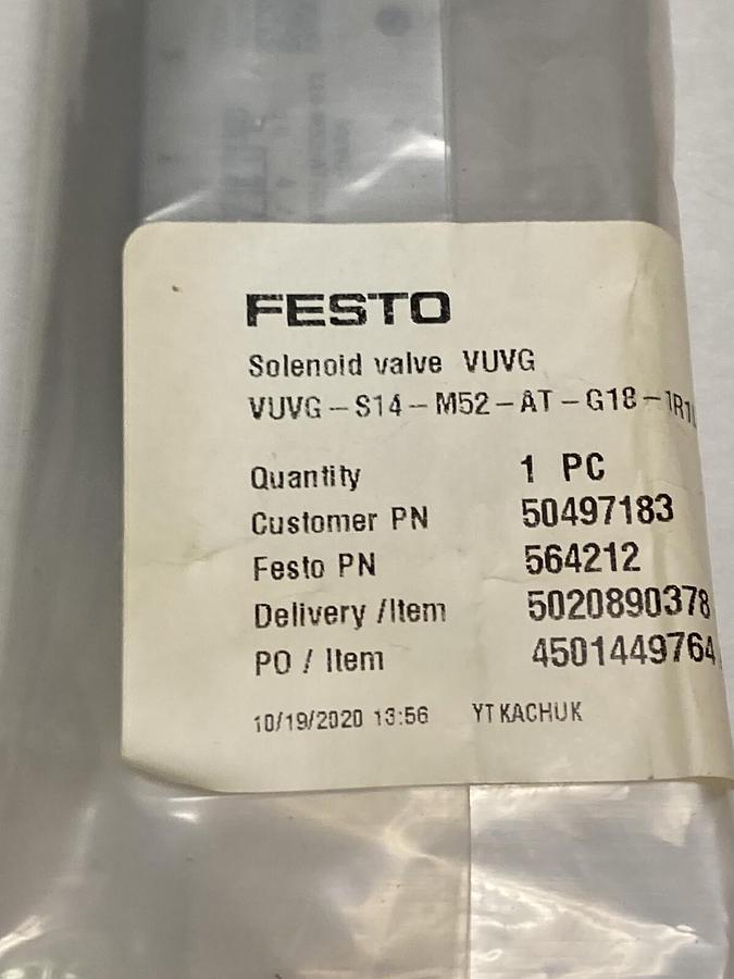 Used Festo,VUVG-S14-M52-AT-G18-1R1L,Solenoid Valve
