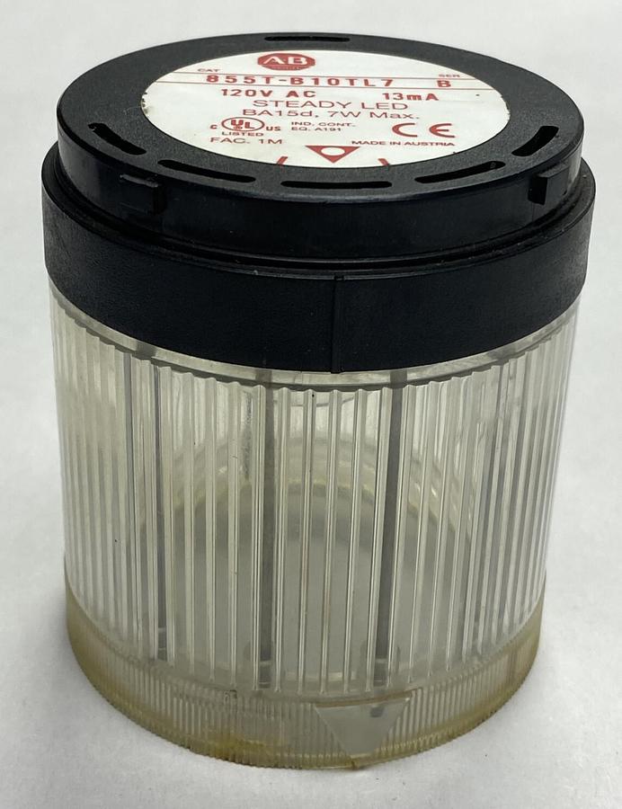 Used Allen-Bradley,855T-B10TL7,White Steady Light No Bulb