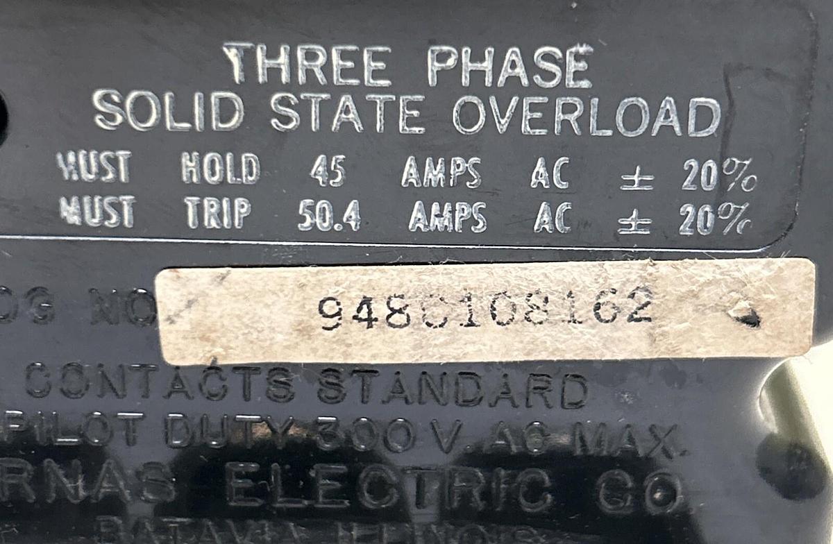 Used FURNAS,948C108162,SOLID STATE OVERLOAD