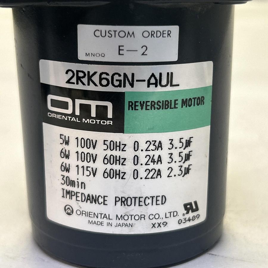 Used ORIENTAL MOTOR,2RK6GN-AUL,REVERSIBLE MOTOR