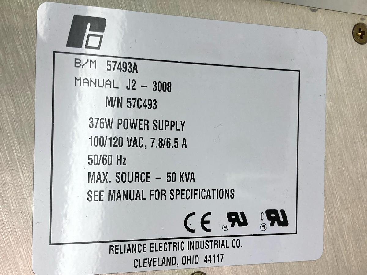 Reliance Electric,57493A,376W Power Supply 100/120Vac 7.8/6.5A 50/60Hz