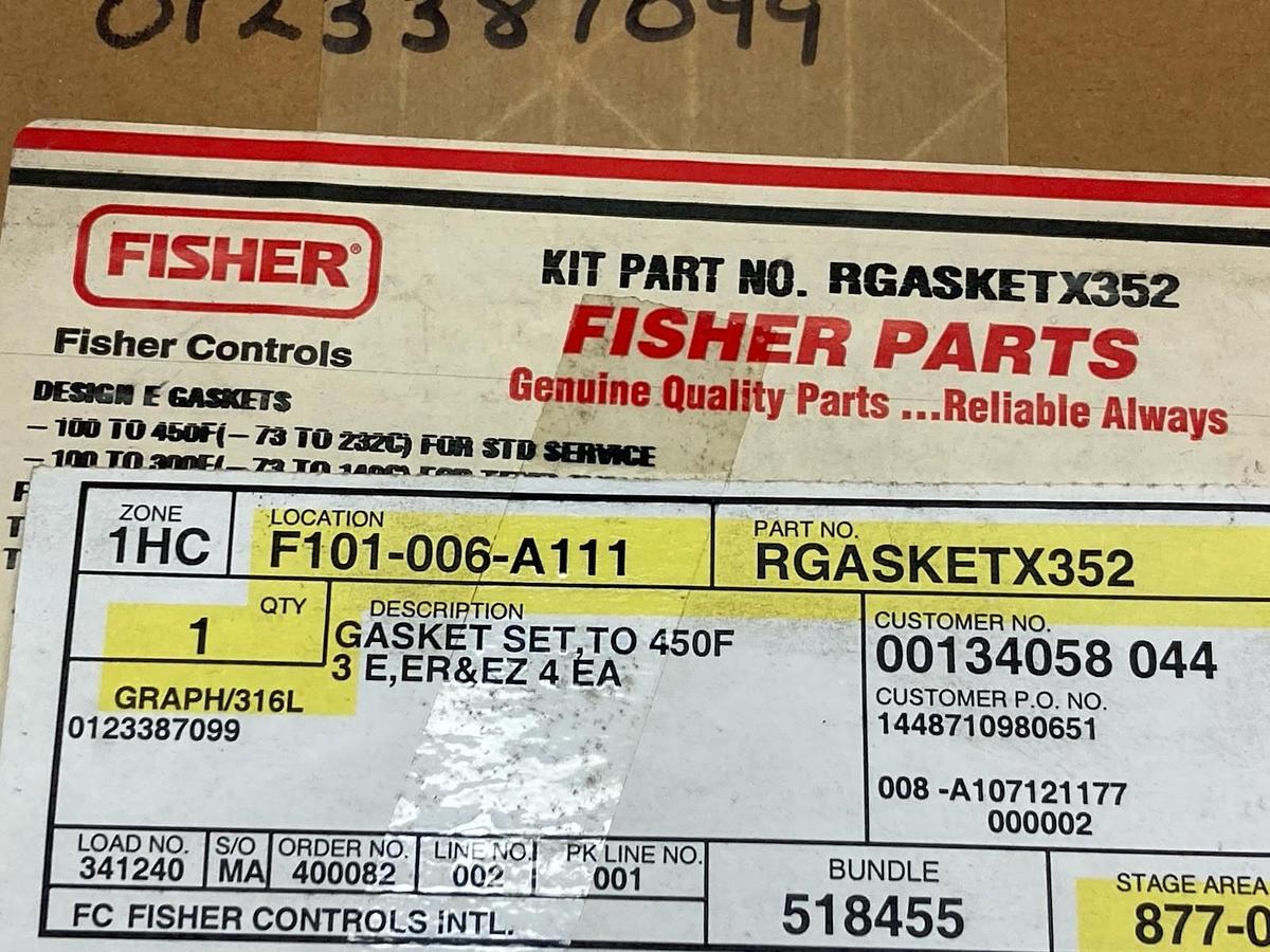 Used Fisher,RGASKETX352,Gasket Kit