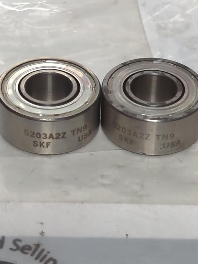 Used SKF,5203AZZ TN9,SHIELDED BALL BEARING LOT OF 2 PRE-OWNED