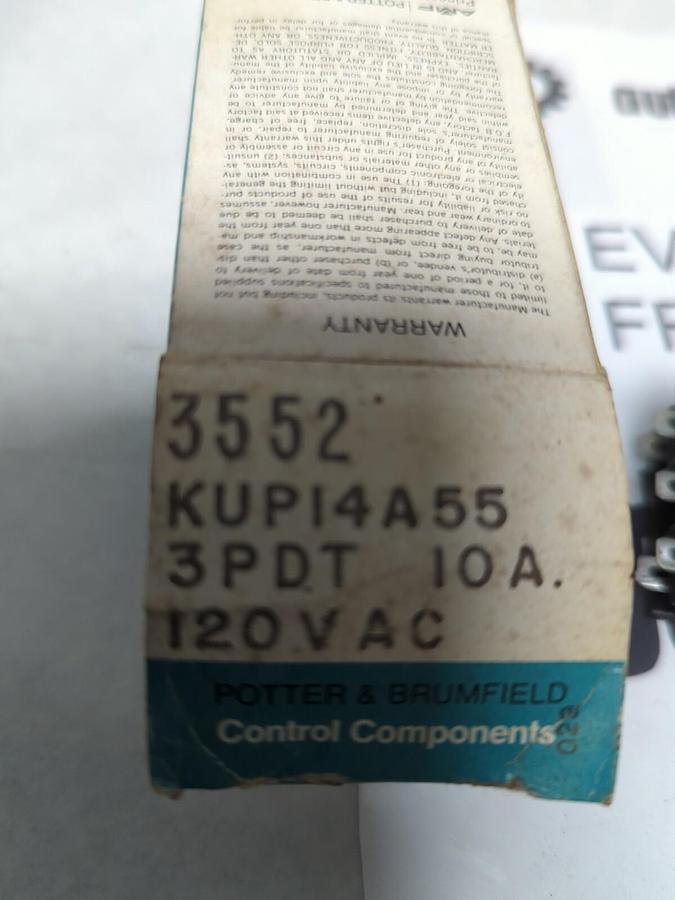 POTTER & BRUMFIELD,KUP14A55,RELAY 10 AMP NOS