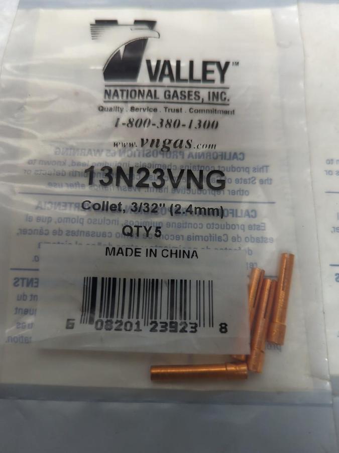 VALLEY NATIONAL,13N23VNG,COLLET BODY 3/32 INCH (2.4MM) LOT OF 13 NOS