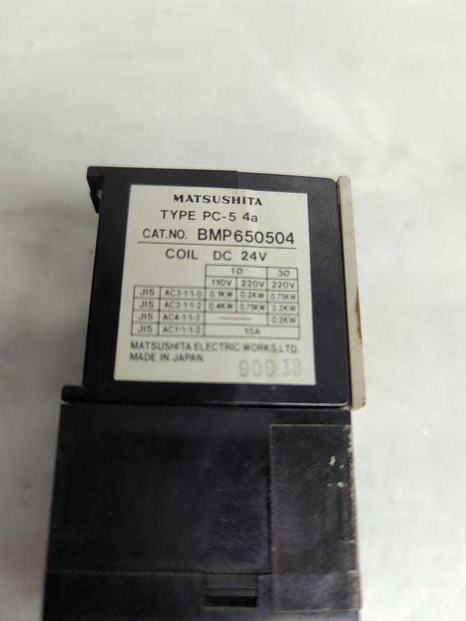 Used MATSUSHITA,BMP650504,CONTACTOR W/ PT-10 OVERCURRENT RELAY LOT OF 2 PRE-OWNED