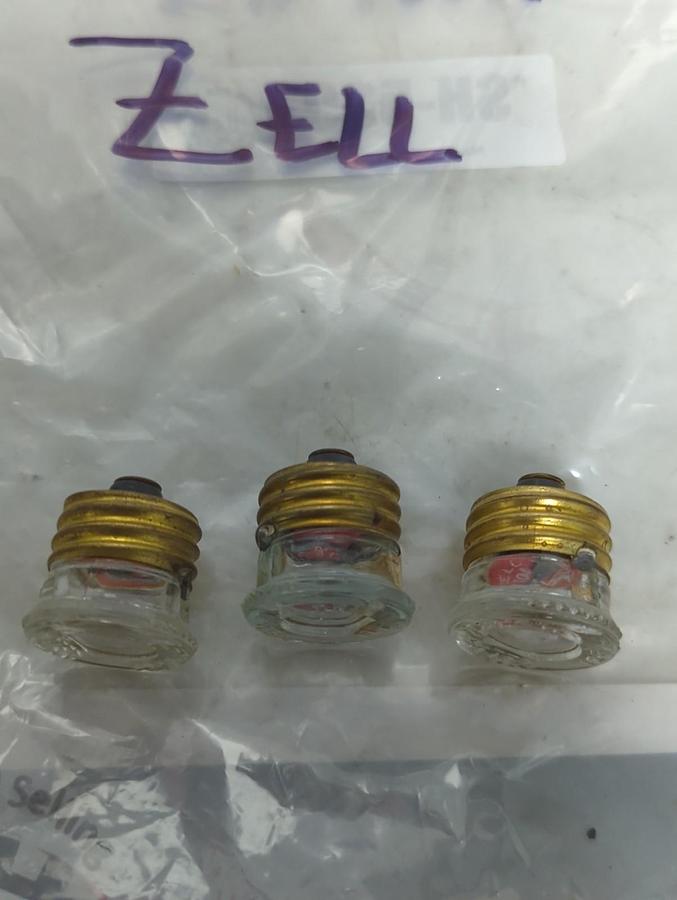 Used ZELL-CEFCO,LD-53,SCREW IN FUSE 20 AMP LOT OF 3 PRE-OWNED