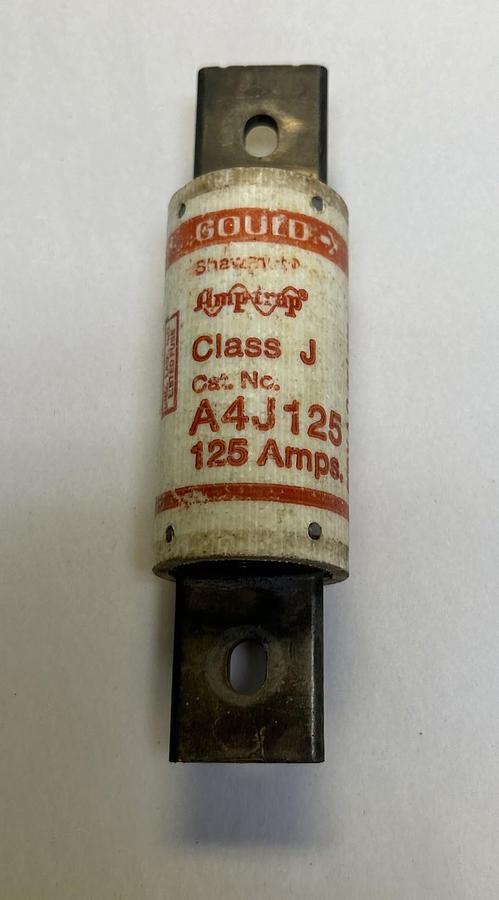 Used GOULD SHAWMUT,A4J125,FUSE 125A 600V