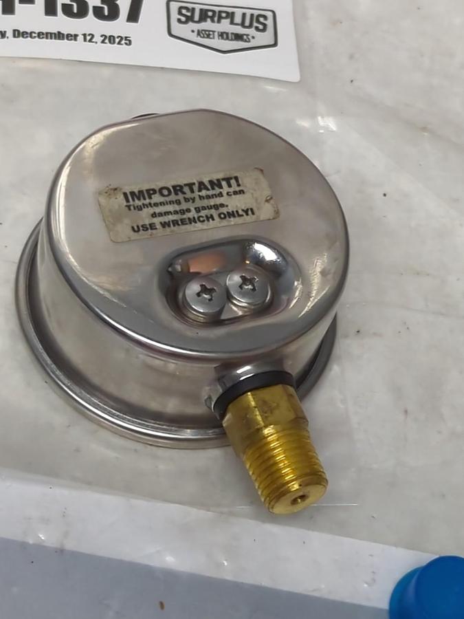 Used MARSH,0-100,GAUGE 2-1/2 IN FACE 1/4 IN NPT BOTTOM CONNECTION PRE-OWNED