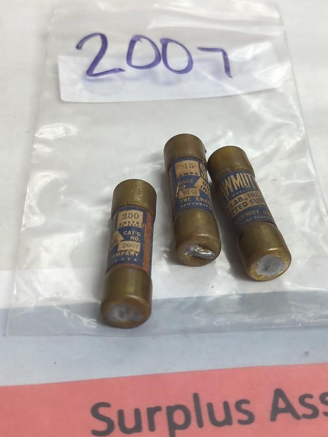 Used SHAWMUT,2007,FUSE 15 AMP LOT OF 3 PRE-OWNED