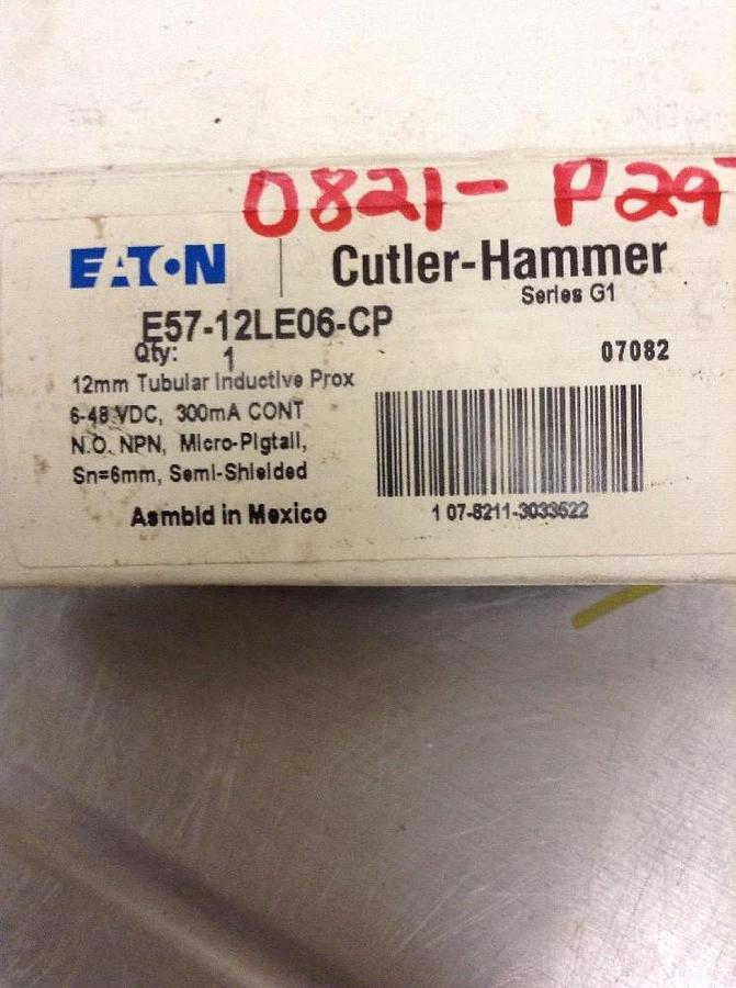 Eaton Cutler-Hammer,E57-12LE06-CP,Tubular Inductive Proximity Sensor New In Box
