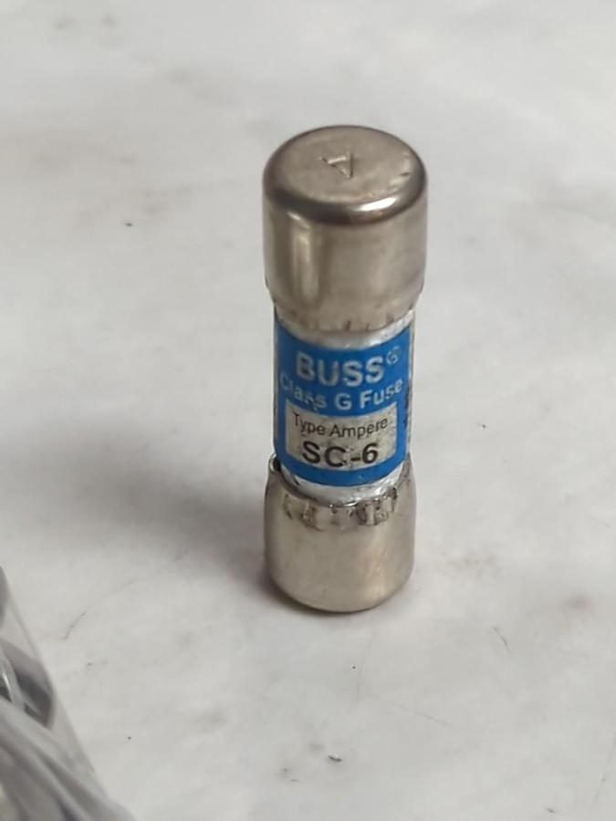 Used COOPER BUSSMANN,SC-6,CLASS C 6 AMP FUSE LOT OF 50 PRE-OWNED