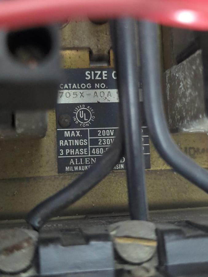 Used ALLEN BRADLEY,705X-AOD,SIZE 0 REVERSING STARTER PRE-OWNED