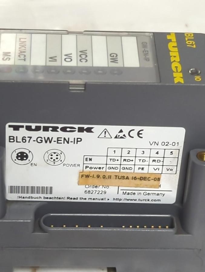 Used TURCK,BL67-GW-EN-1P,GATEWAY INTERFACE MODULE PRE-OWNED