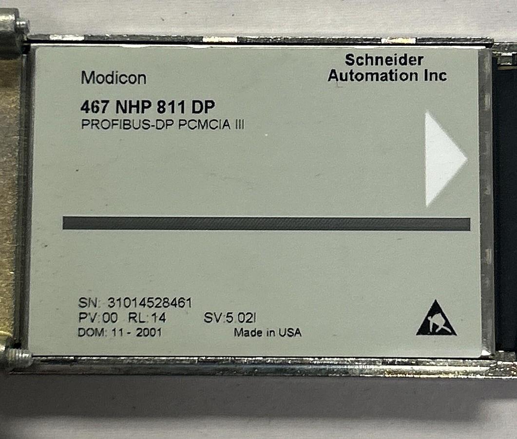 Used SCHNEIDER ELECTRIC,467-NHP-811-DP,PROFIBUS PCMCIA MODULE CARD