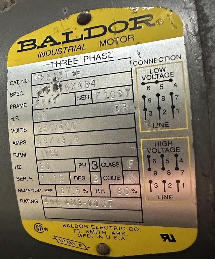 Used Loren Cook,402CIC,Centrifugal In-Line Blower Mark EF-1