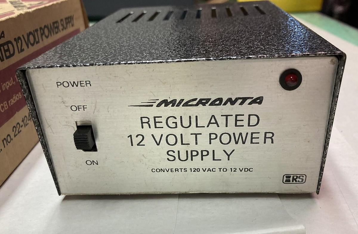 Used Micronta,22-124A,Regulated 12V Power Supply
