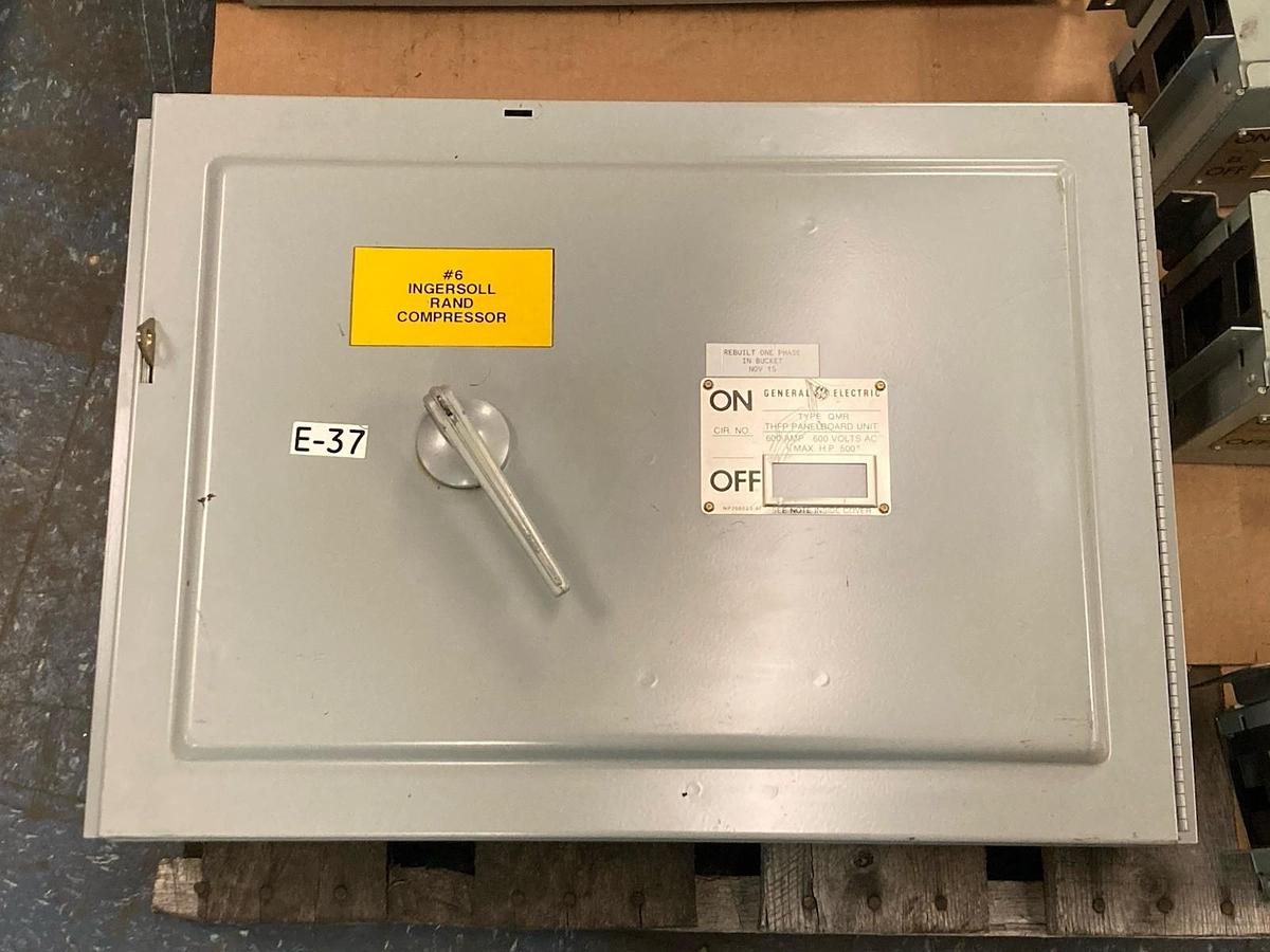 Used GE,THFP-366,3-Phase Panelboard Fusible Type QMR Switch 600A 600Vac 50Hp