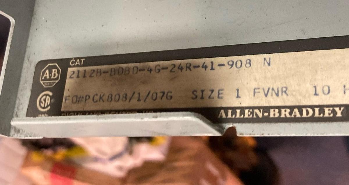 Used Allen-Bradley,2112BSize 1 FVNR 12 Inch Fused MCC Starter Bucket 480V