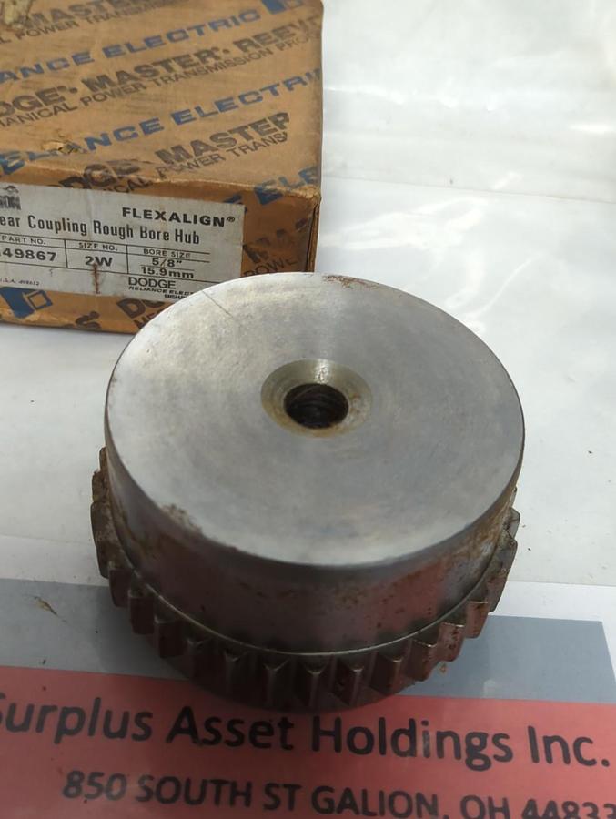 WALDRON,149867,GEAR COUPLING ROUGH BORE HUB SIZE-2W 5/8 INCH BORE NOS