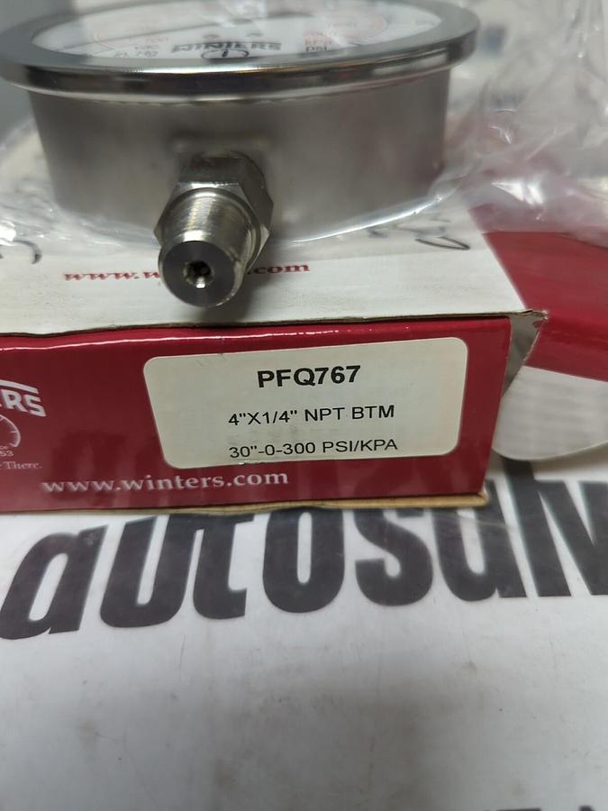 WINTERS,PFQ767,GAUGE 4 IN X 1/4 IN NPT BTM NOS
