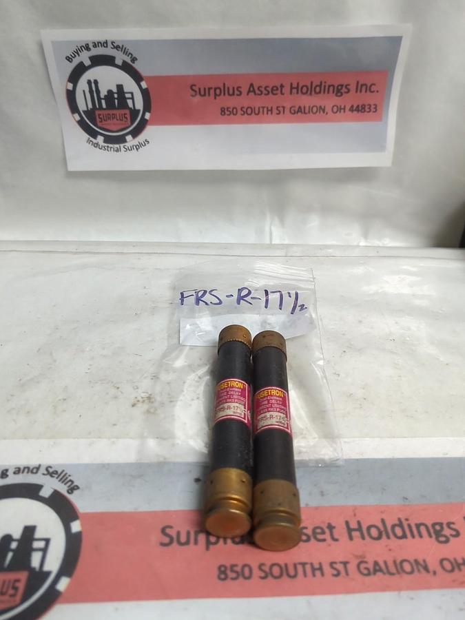 Used COOPER BUSSMANN,FRS-R-17-1/2,FUSETRON 17-1/2 AMP FUSE LOT OF 2 PRE-OWNED