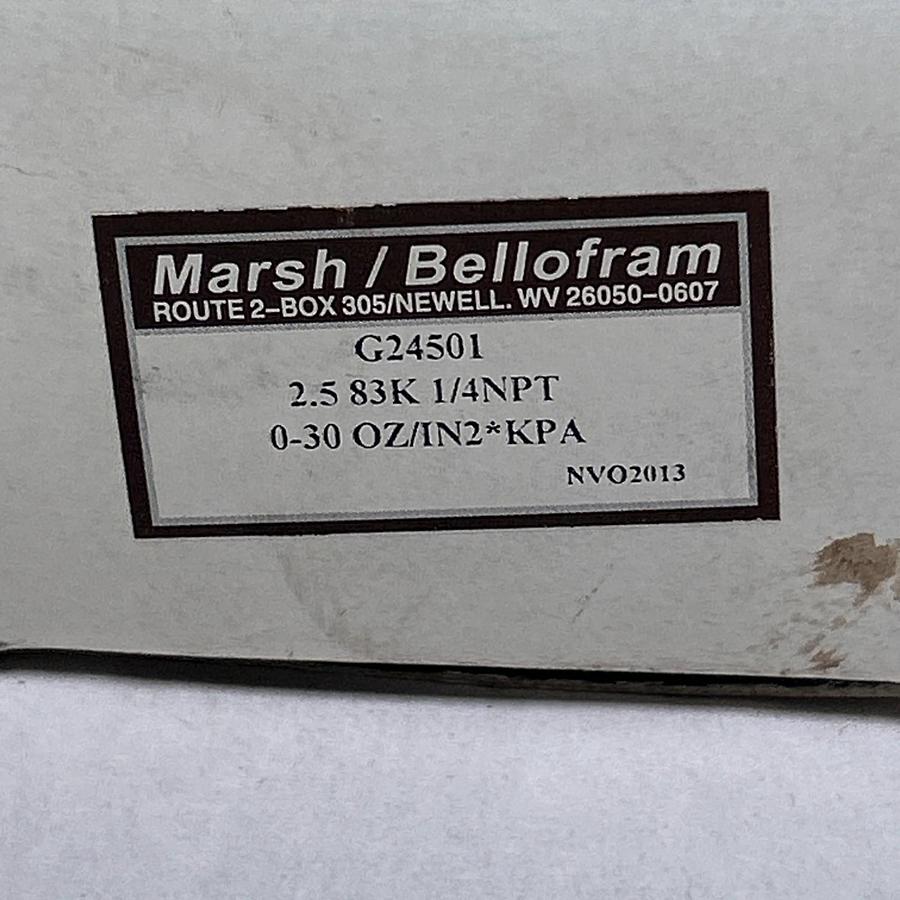 MARSH BELLOFRAM,G24501,PRESSURE GAUGE 0-30 OUNCES PER SQUARE INCH NOS