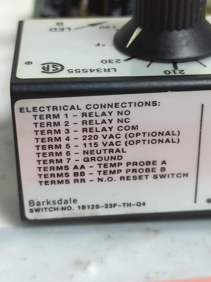 Used BARKSDALE,1B12S-23F-TH-Q4,TEMPERATURE CONTROLLER PRE-OWNED
