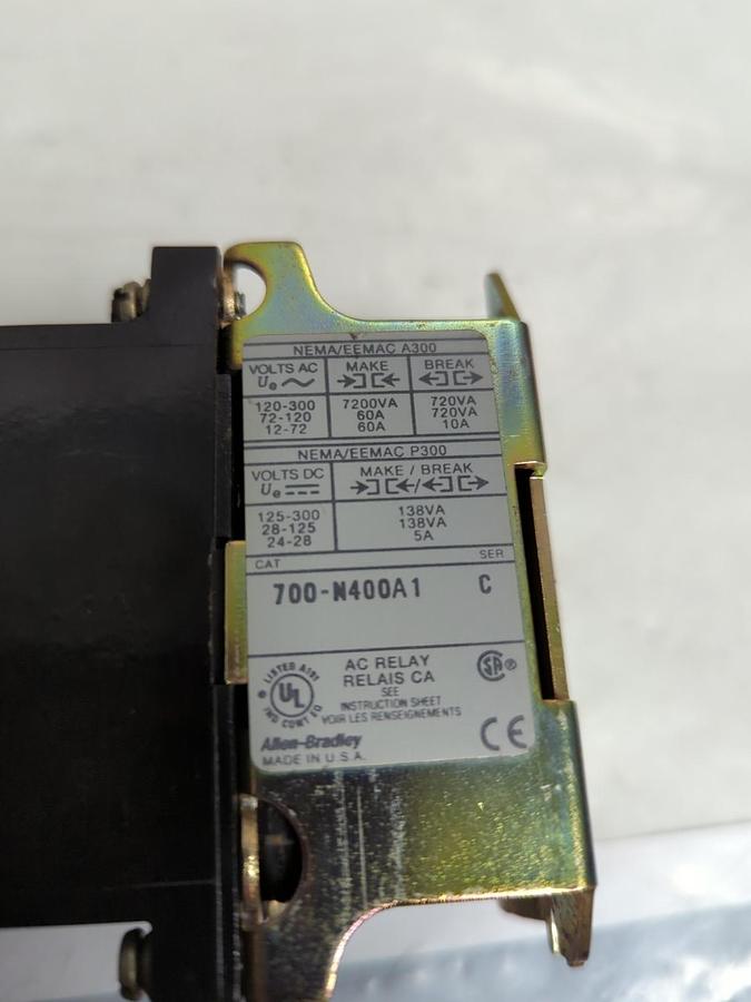 Used ALLEN BRADLEY,700-N400A1,SERIES C AC RELAY PRE-OWNED
