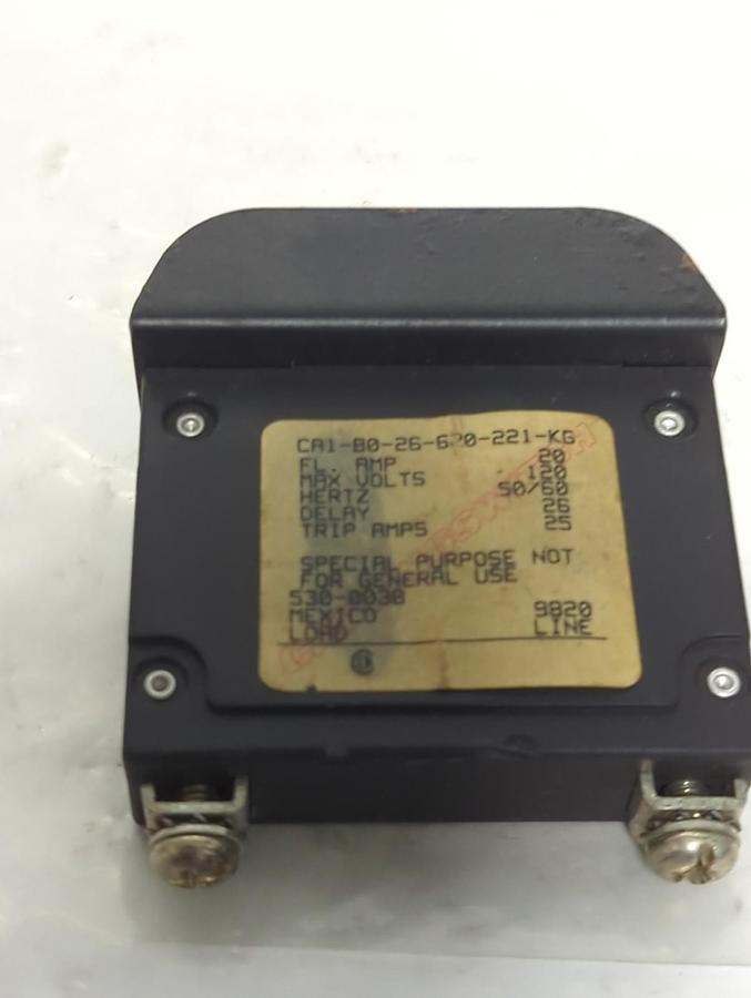 Used CARLING SWITCH,CA-80-26-620-221-KG,CIRCUIT BREAKER 20 AMP PRE-OWNED