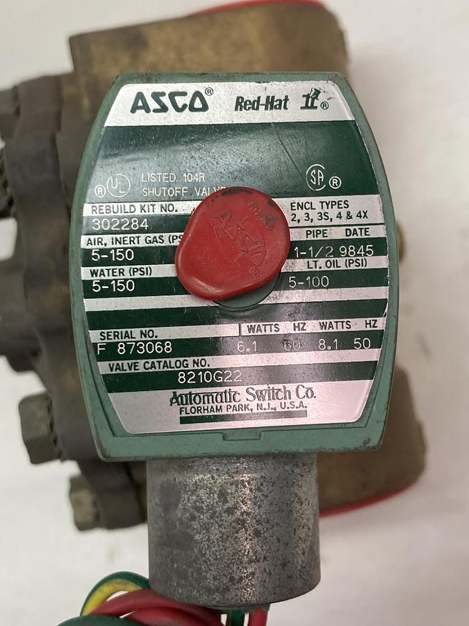 Asco,8210G22,Solenoid Valve 1-1/2 Inch 5-150PSI