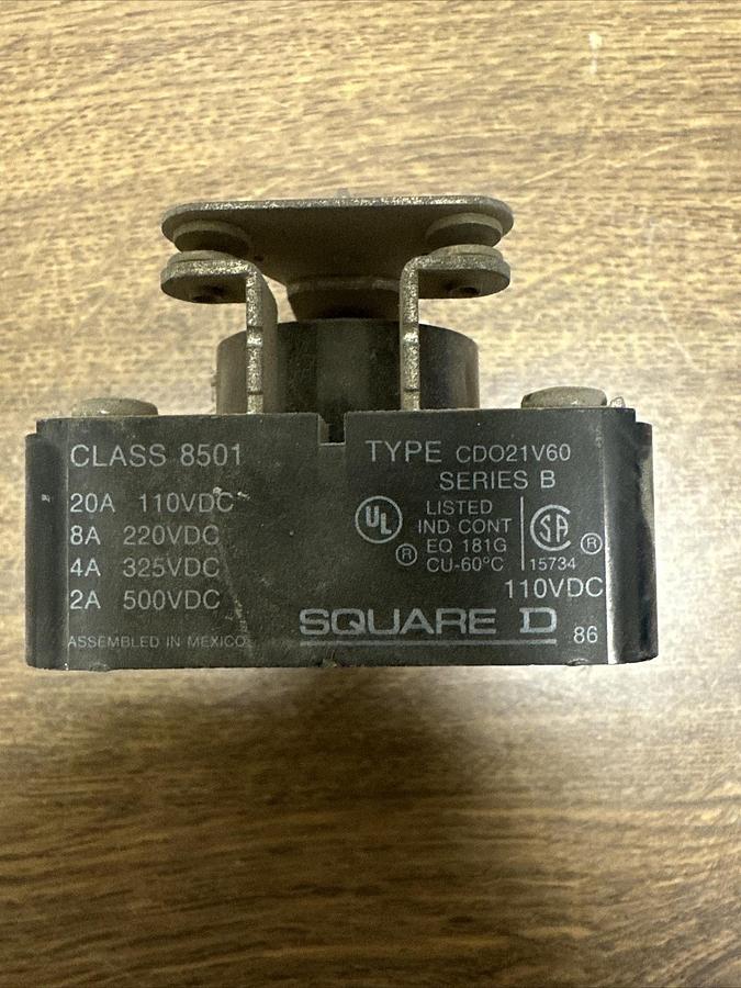 Used Square D,8501CD021V60,Power Relay 500VDC 2A