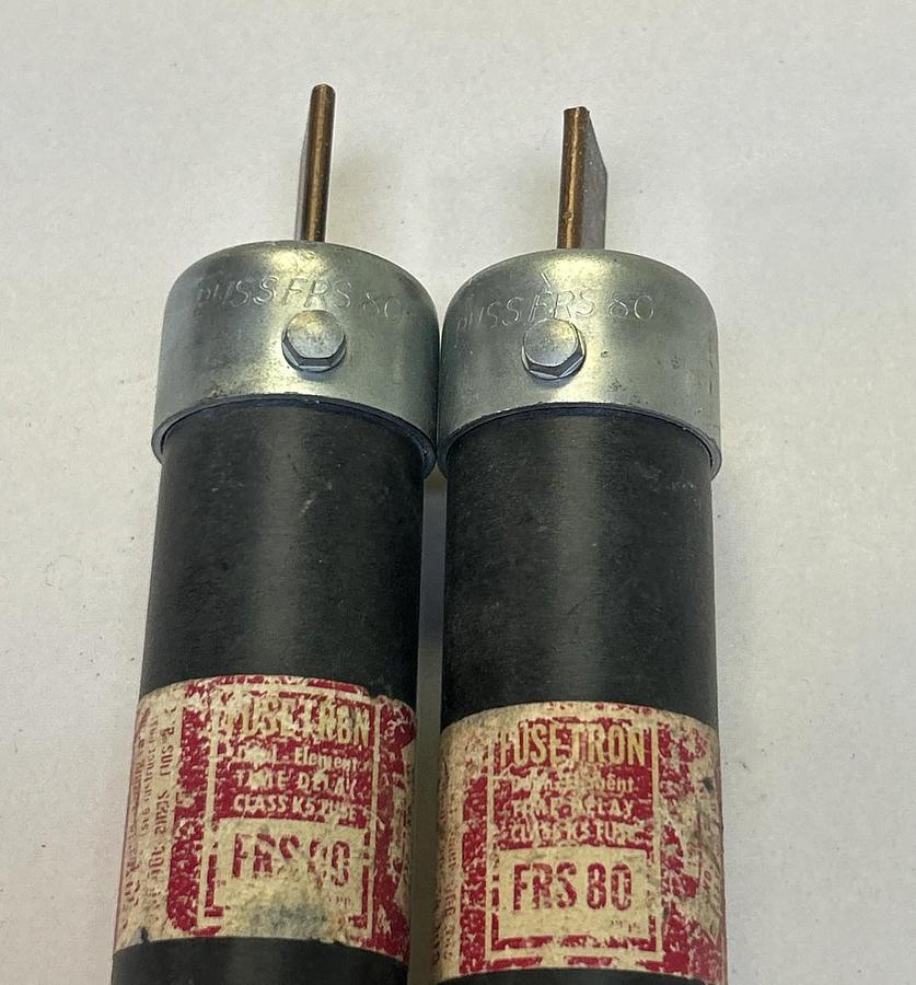 Used BUSSMANN,FRS80,FUSETRON FUSE 80A 600V LOT OF 2