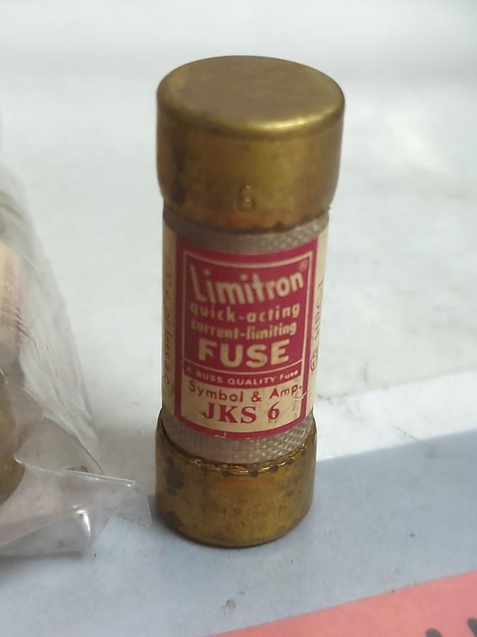 Used COOPER BUSSMANN,JKS6,LIMITRON FUSE 6 AMP LOT OF 16 PRE-OWNED