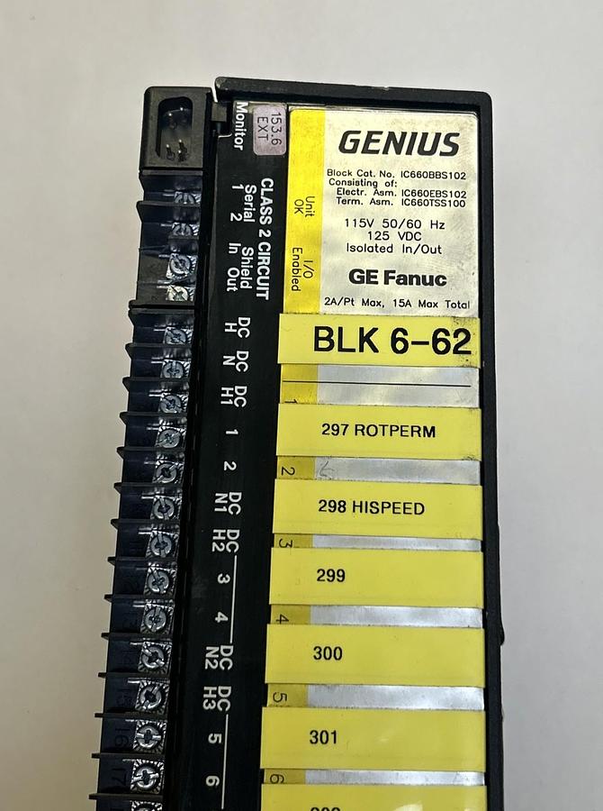 Used GE FANUC,IC660BBS102,I/O MODULE GENIUS BLOCK