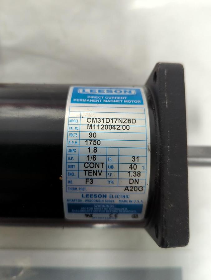 Used LEESON,M1120042.00,DIRECT CURRENT PERMANENT MOTOR MISSING TOP BOX/COVER