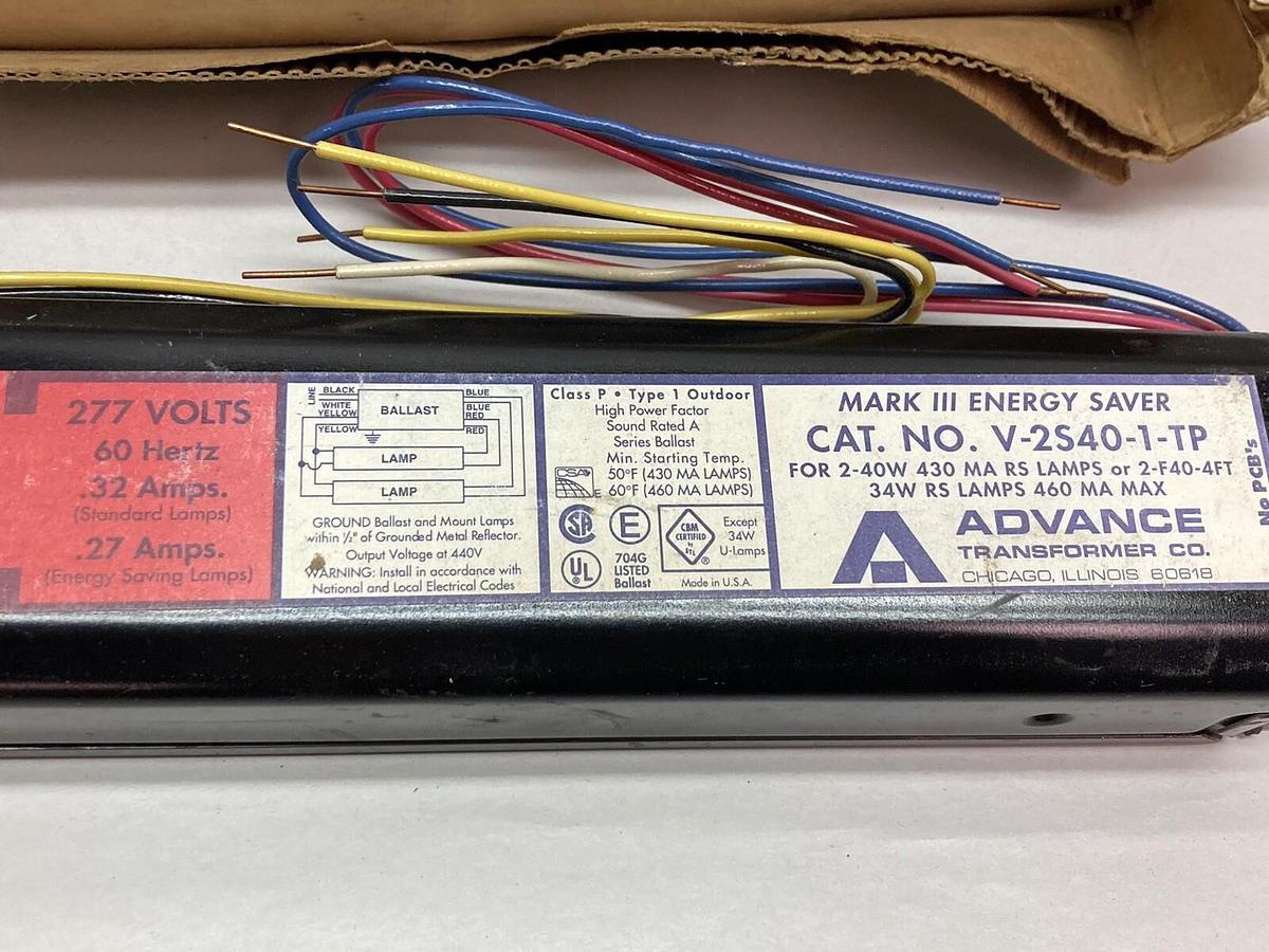 Used Advance,V-2S40-1-TP,Ballast 277V 60Hz