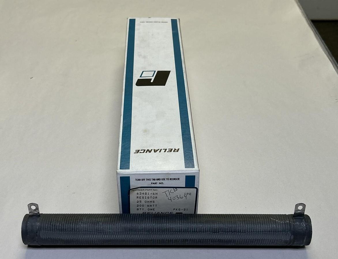 Used RELIANCE,63481-6H,RESISTOR 25OHM 200W NEW