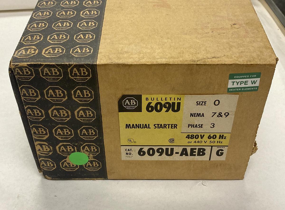 Used ALLEN BRADLEY,609U-AEB,SER G MANUAL STARTER SIZE 0 460-480V NEW