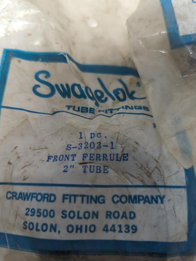 SWAGELOK,S-3203-1,FRONT FERRULE 2 INCH FITTING LOT OF 3 NOS