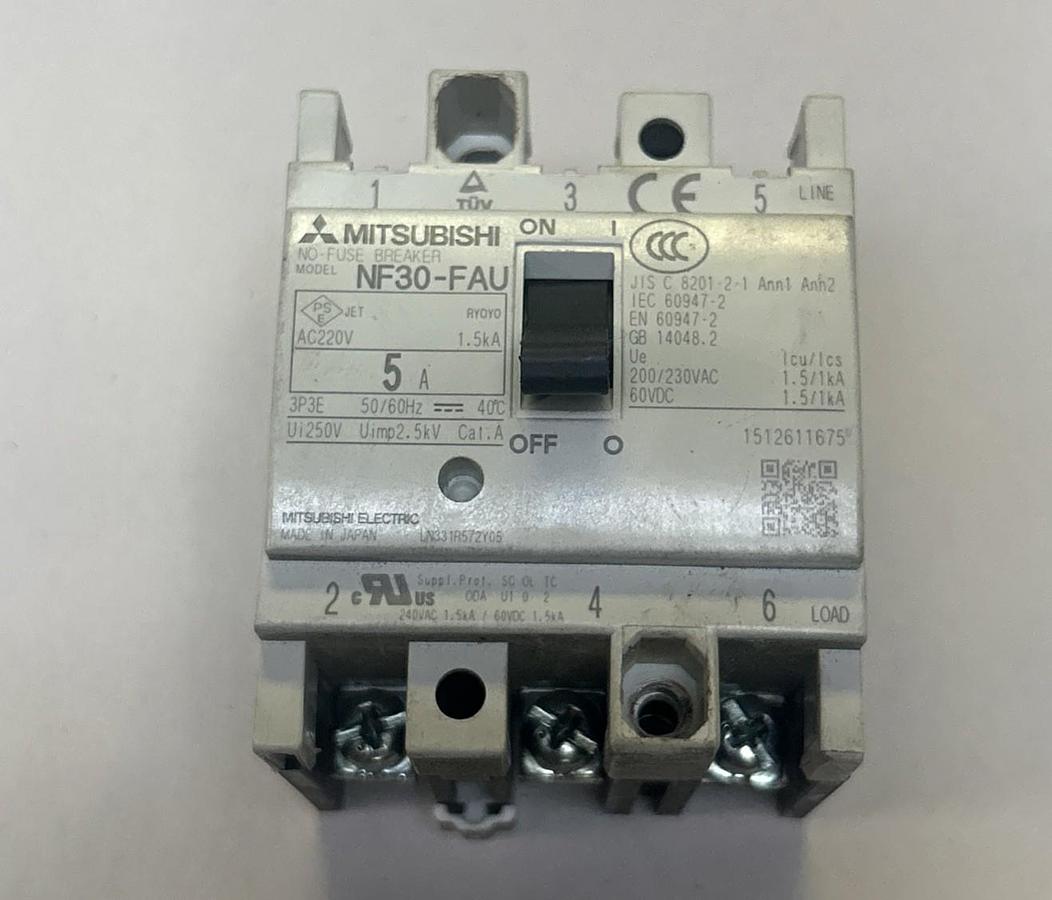 Used MITSUBISHI,NF30-FAU,BREAKER 5A 250V 3P