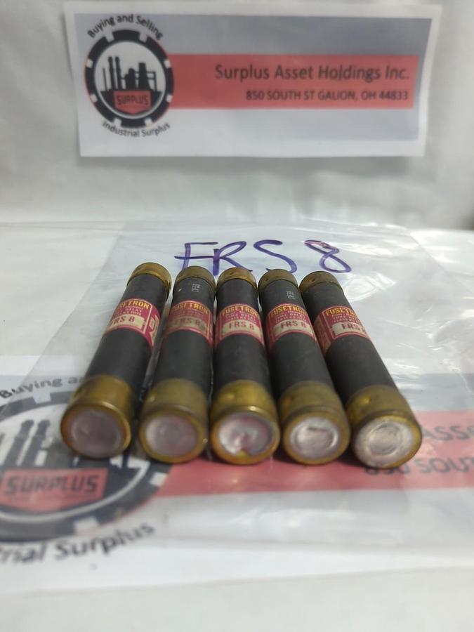 Used COOPER BUSSMANN,FRS-8,FUSETRON 8 AMP FUSE LOT OF 5 PRE-OWNED