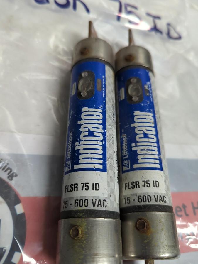 Used LITTELFUSE,FLSR75,INDICATOR 75 AMP FUSE LOT OF 2 PRE-OWNED