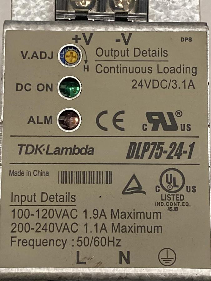 Used TPK Lambda,DLP75-24-1,Power Supply 24VDC/3