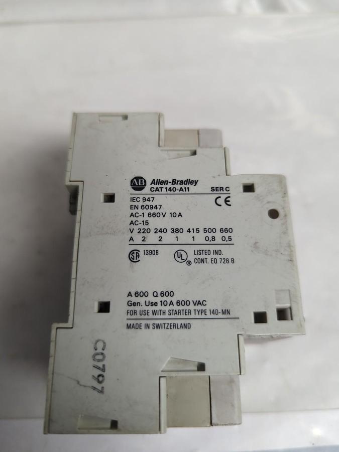 Used ALLEN BRADLEY,140-MN-0160,SERIES C MOTOR STARTER W/ 140-11 PROTECTOR PRE-OWNED